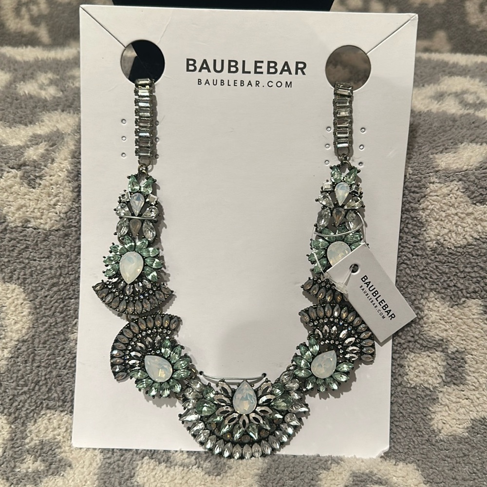BaubleBar “Frank Bib” Necklace Stunning Statement Opal/Antique Gold Crystal😍